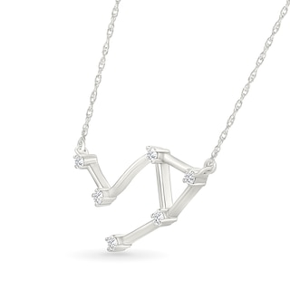 0.085 CT. T.W. Diamond Libra Constellation Necklace in Sterling Silver