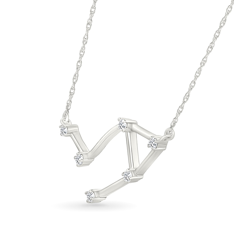 0.085 CT. T.W. Diamond Libra Constellation Necklace in Sterling Silver