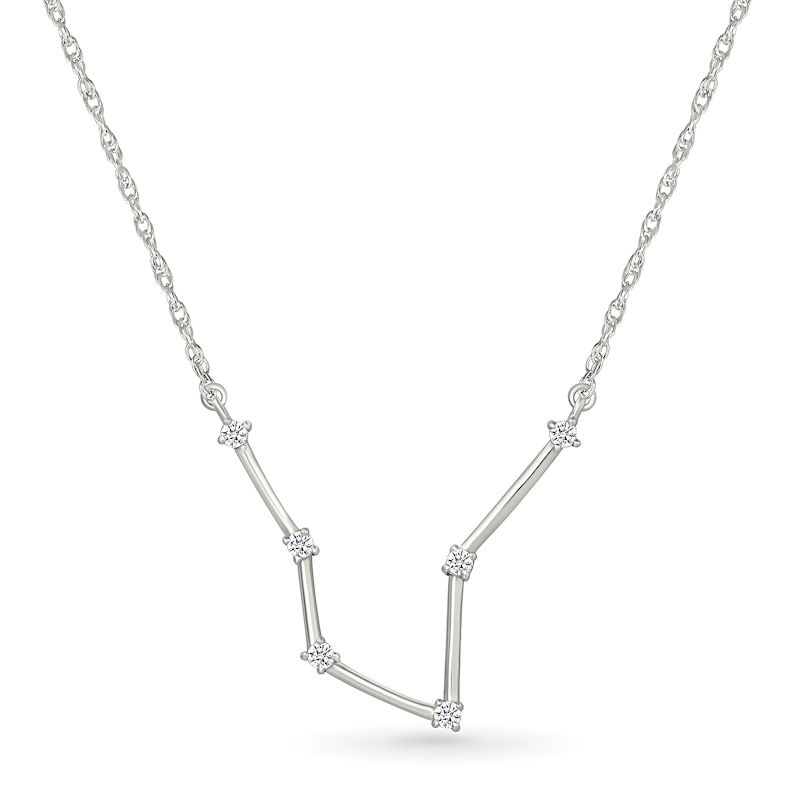 0.085 CT. T.W. Diamond Pisces Constellation Necklace in Sterling Silver|Peoples Jewellers