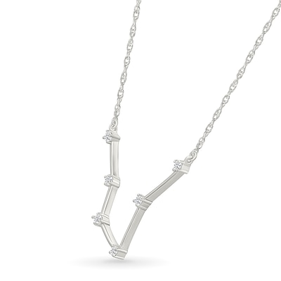 0.085 CT. T.W. Diamond Pisces Constellation Necklace in Sterling Silver