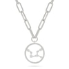Thumbnail Image 0 of 0.065 CT. T.W. Diamond Virgo Constellation Open Circle Frame Necklace in Sterling Silver