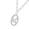 Thumbnail Image 1 of 0.065 CT. T.W. Diamond Virgo Constellation Open Circle Frame Necklace in Sterling Silver