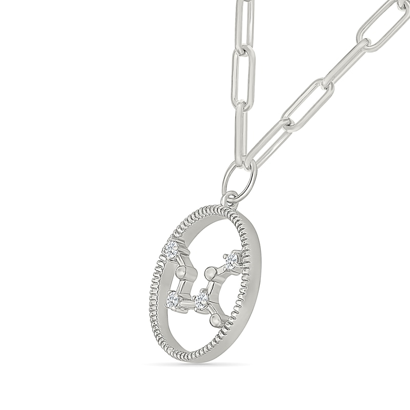 0.065 CT. T.W. Diamond Virgo Constellation Open Circle Frame Necklace in Sterling Silver