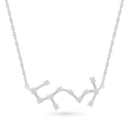 0.18 CT. T.W. Diamond Scorpio Constellation Necklace in Sterling Silver