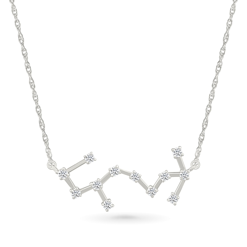 0.18 CT. T.W. Diamond Scorpio Constellation Necklace in Sterling Silver