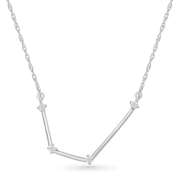 0.04 CT. T.W. Diamond Aquarius Constellation Necklace in Sterling Silver