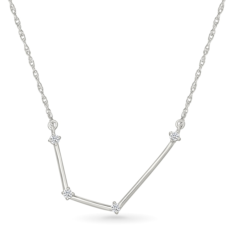 0.04 CT. T.W. Diamond Aquarius Constellation Necklace in Sterling Silver