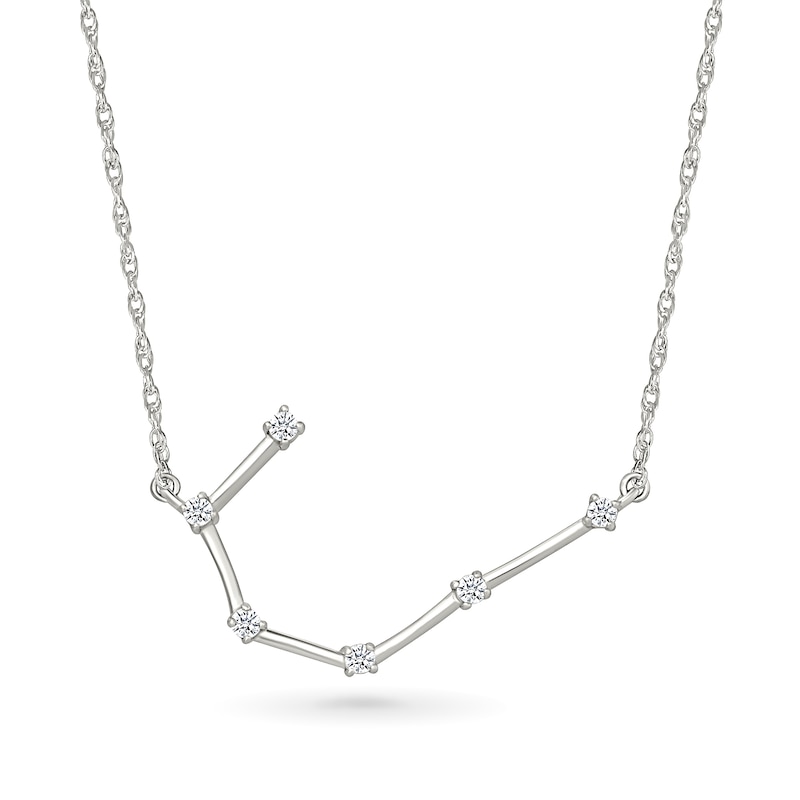 0.085 CT. T.W. Diamond Cancer Constellation Necklace in Sterling Silver