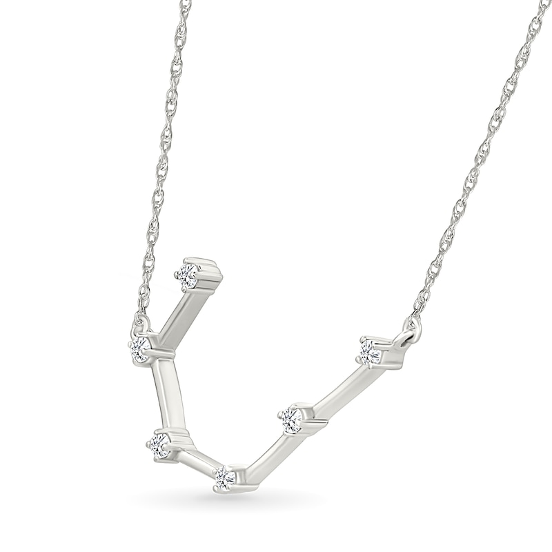 0.085 CT. T.W. Diamond Cancer Constellation Necklace in Sterling Silver|Peoples Jewellers