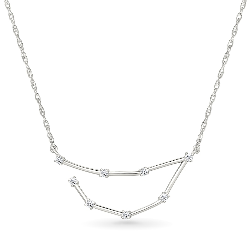 0.115 CT. T.W. Diamond Capricorn Constellation Necklace in Sterling Silver