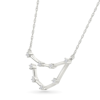 0.115 CT. T.W. Diamond Capricorn Constellation Necklace in Sterling Silver