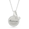 Thumbnail Image 1 of 0.085 CT. T.W. Diamond Frame &quot;Capricorn&quot; Disc Pendant with Zodiac Sign Charm in Sterling Silver