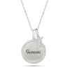 Thumbnail Image 0 of 0.085 CT. T.W. Diamond Frame "Gemini" Disc Pendant with Zodiac Sign Charm in Sterling Silver