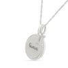 0.085 CT. T.W. Diamond Frame "Gemini" Disc Pendant with Zodiac Sign Charm in Sterling Silver