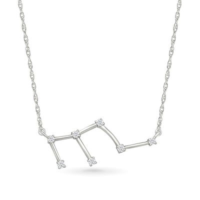 0.085 CT. T.W. Diamond Leo Constellation Necklace in Sterling Silver