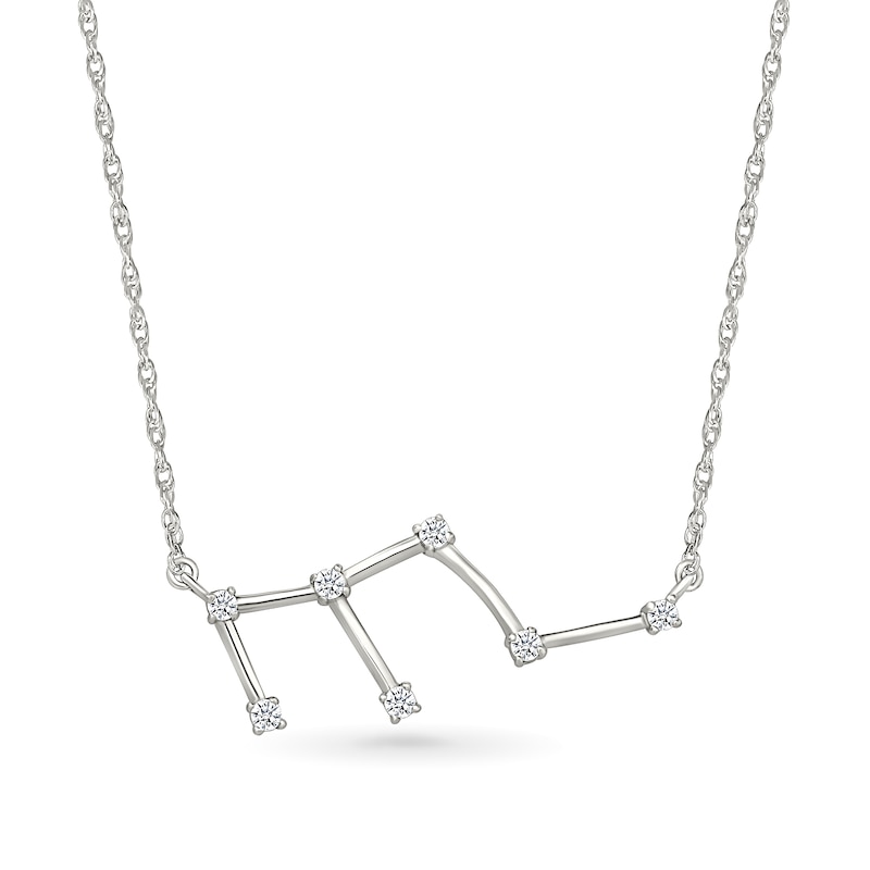 0.085 CT. T.W. Diamond Leo Constellation Necklace in Sterling Silver|Peoples Jewellers