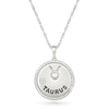 0.04 CT. Diamond Solitaire Taurus Zodiac Sign Rope Frame Disc Pendant in Sterling Silver