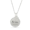 Thumbnail Image 1 of 0.085 CT. T.W. Diamond Frame &quot;Scorpio&quot; Disc Pendant with Zodiac Sign Charm in Sterling Silver