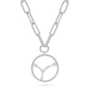 Thumbnail Image 0 of 0.065 CT. T.W. Diamond Cancer Constellation Open Circle Frame Necklace in Sterling Silver