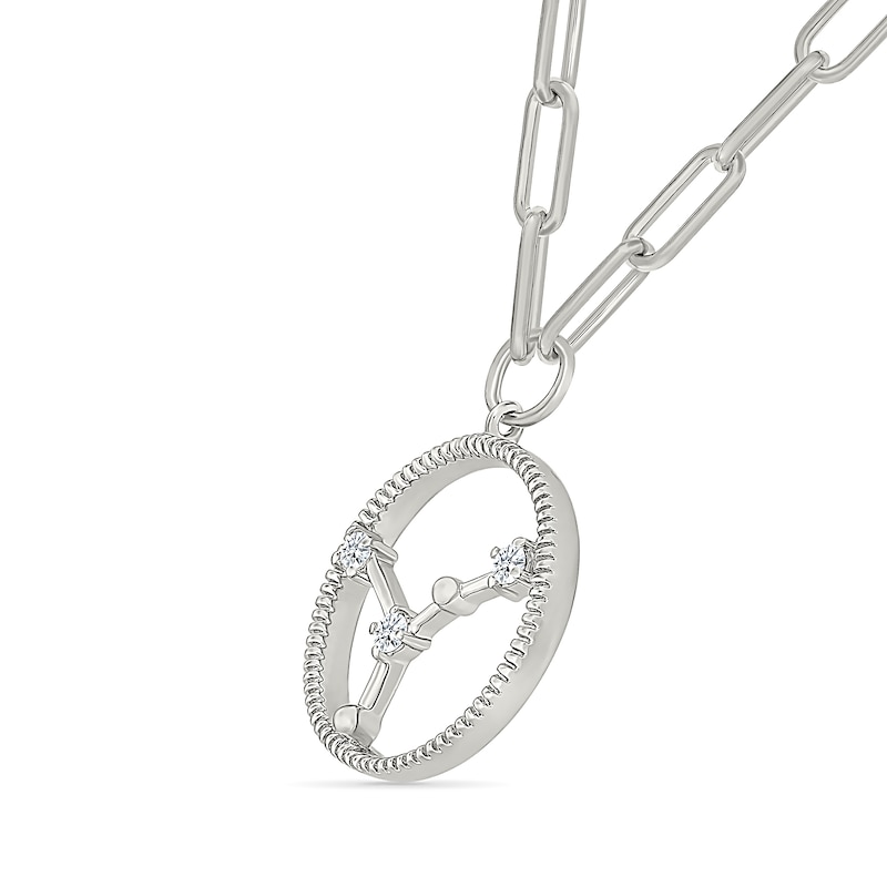 0.065 CT. T.W. Diamond Cancer Constellation Open Circle Frame Necklace in Sterling Silver|Peoples Jewellers