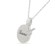 Thumbnail Image 1 of 0.085 CT. T.W. Diamond Frame "Taurus" Disc Pendant with Zodiac Sign Charm in Sterling Silver