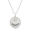 0.04 CT. Diamond Solitaire Cancer Zodiac Sign Rope Frame Disc Pendant in Sterling Silver