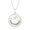 0.04 CT. Diamond Solitaire Sagittarius Zodiac Sign Rope Frame Disc Pendant in Sterling Silver