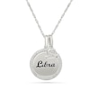 Thumbnail Image 0 of 0.085 CT. T.W. Diamond Frame "Libra" Disc Pendant with Zodiac Sign Charm in Sterling Silver