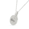 0.085 CT. T.W. Diamond Frame "Libra" Disc Pendant with Zodiac Sign Charm in Sterling Silver