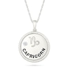 0.04 CT. Diamond Solitaire Capricorn Zodiac Sign Rope Frame Disc Pendant in Sterling Silver