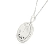 0.04 CT. Diamond Solitaire Aries Zodiac Sign Rope Frame Disc Pendant in Sterling Silver