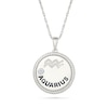 Thumbnail Image 0 of 0.04 CT. Diamond Solitaire Aquarius Zodiac Sign Rope Frame Disc Pendant in Sterling Silver