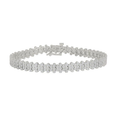 1.95 CT. T.W. Diamond Bubble Multi-Row Bracelet in 10K Gold