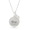 Thumbnail Image 1 of 0.085 CT. T.W. Diamond Frame &quot;Virgo&quot; Disc Pendant with Zodiac Sign Charm in Sterling Silver