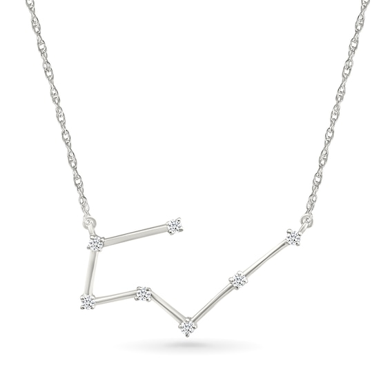 0.085 CT. T.W. Diamond Taurus Constellation Necklace in Sterling Silver