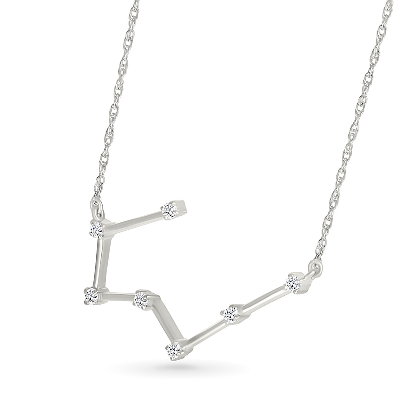 Main Image 2 of 0.085 CT. T.W. Diamond Taurus Constellation Necklace in Sterling Silver