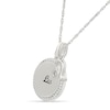 Thumbnail Image 1 of 0.085 CT. T.W. Diamond Frame "Leo" Disc Pendant with Zodiac Sign Charm in Sterling Silver