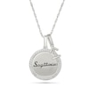 Thumbnail Image 0 of 0.085 CT. T.W. Diamond Frame "Sagittarius" Disc Pendant with Zodiac Sign Charm in Sterling Silver