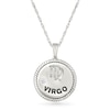 0.04 CT. Diamond Solitaire Virgo Zodiac Sign Rope Frame Disc Pendant in Sterling Silver