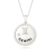 0.04 CT. Diamond Solitaire Gemini Zodiac Sign Rope Frame Disc Pendant in Sterling Silver