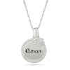 0.085 CT. T.W. Diamond Frame "Cancer" Disc Pendant with Zodiac Sign Charm in Sterling Silver