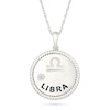 0.04 CT. Diamond Solitaire Libra Zodiac Sign Rope Frame Disc Pendant in Sterling Silver