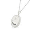 0.04 CT. Diamond Solitaire Libra Zodiac Sign Rope Frame Disc Pendant in Sterling Silver