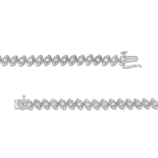 1.00 CT. T.W. Diamond Oval Link Bracelet in Sterling Silver - 7.25”