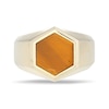 Thumbnail Image 0 of Hexagon Tiger's Eye Solitaire Signet Ring in 10K Gold