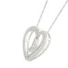 Thumbnail Image 1 of 0.085 CT. T.W. Diamond "Y" Initial Dangle Heart Necklace in Sterling Silver