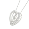 Thumbnail Image 1 of 0.085 CT. T.W. Diamond "S" Initial Dangle Heart Necklace in Sterling Silver