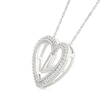 Thumbnail Image 1 of 0.085 CT. T.W. Diamond "V" Initial Dangle Heart Necklace in Sterling Silver