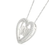 Thumbnail Image 1 of 0.085 CT. T.W. Diamond "W" Initial Dangle Heart Necklace in Sterling Silver