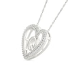 Thumbnail Image 1 of 0.085 CT. T.W. Diamond "Q" Initial Dangle Heart Necklace in Sterling Silver